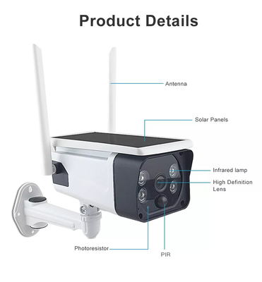 スマートな家の低い電力の消費電池の無線太陽カメラの屋外の監視の保証Wifiのカメラ