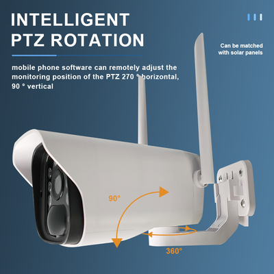 太陽保安用カメラの屋外の無線電池式1080p家のWiFiのスポットライト色の夜間視界IP66 PTZのカメラ